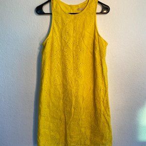 Hope & Harlow | Floral Eyelet Dress Yellow Sleeveless Size 8